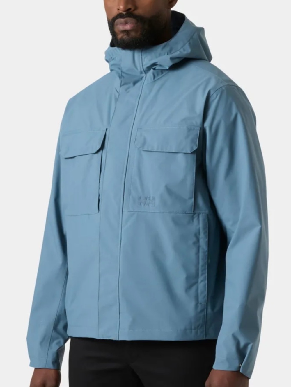 Helly Hansen Men's Sky Blue Hooded Rain Jacket